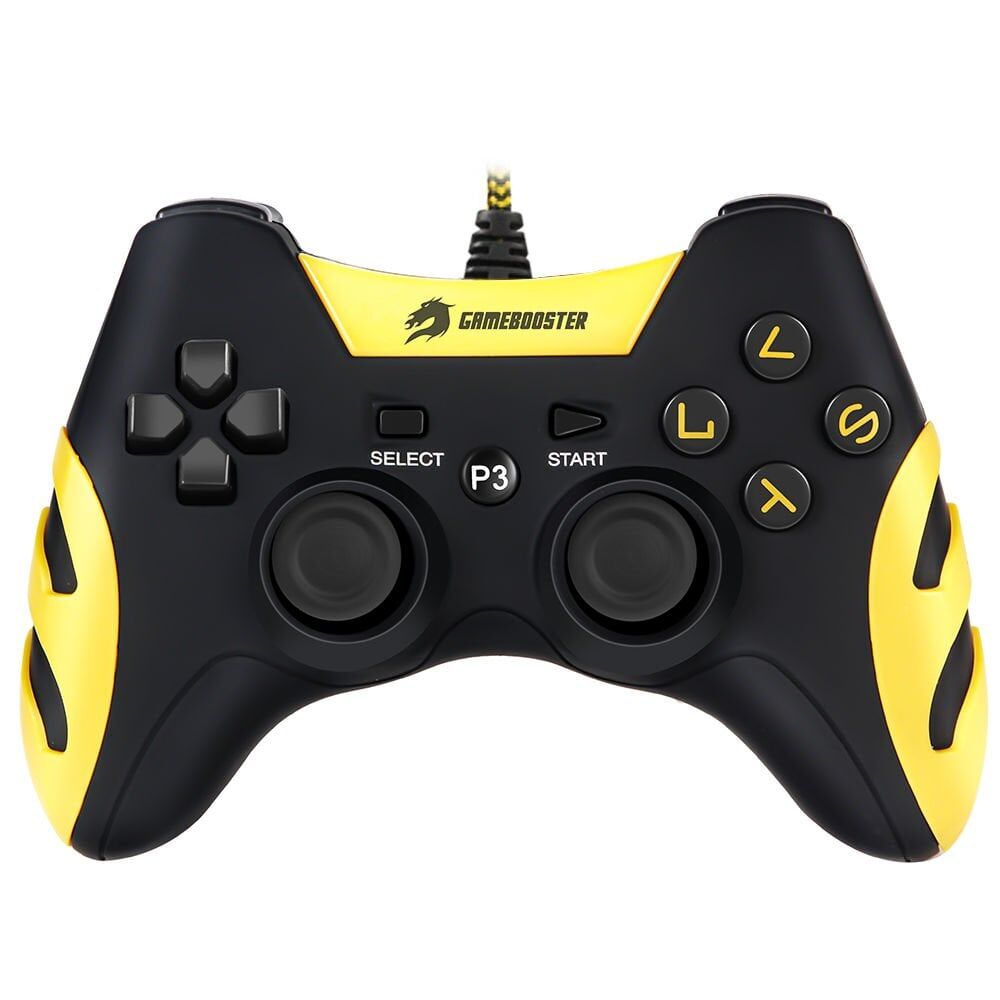 GameBooster GB-J54Y PS3 / PC Uyumlu Sarı Kablolu Dualshock Titreşimli Gamepad