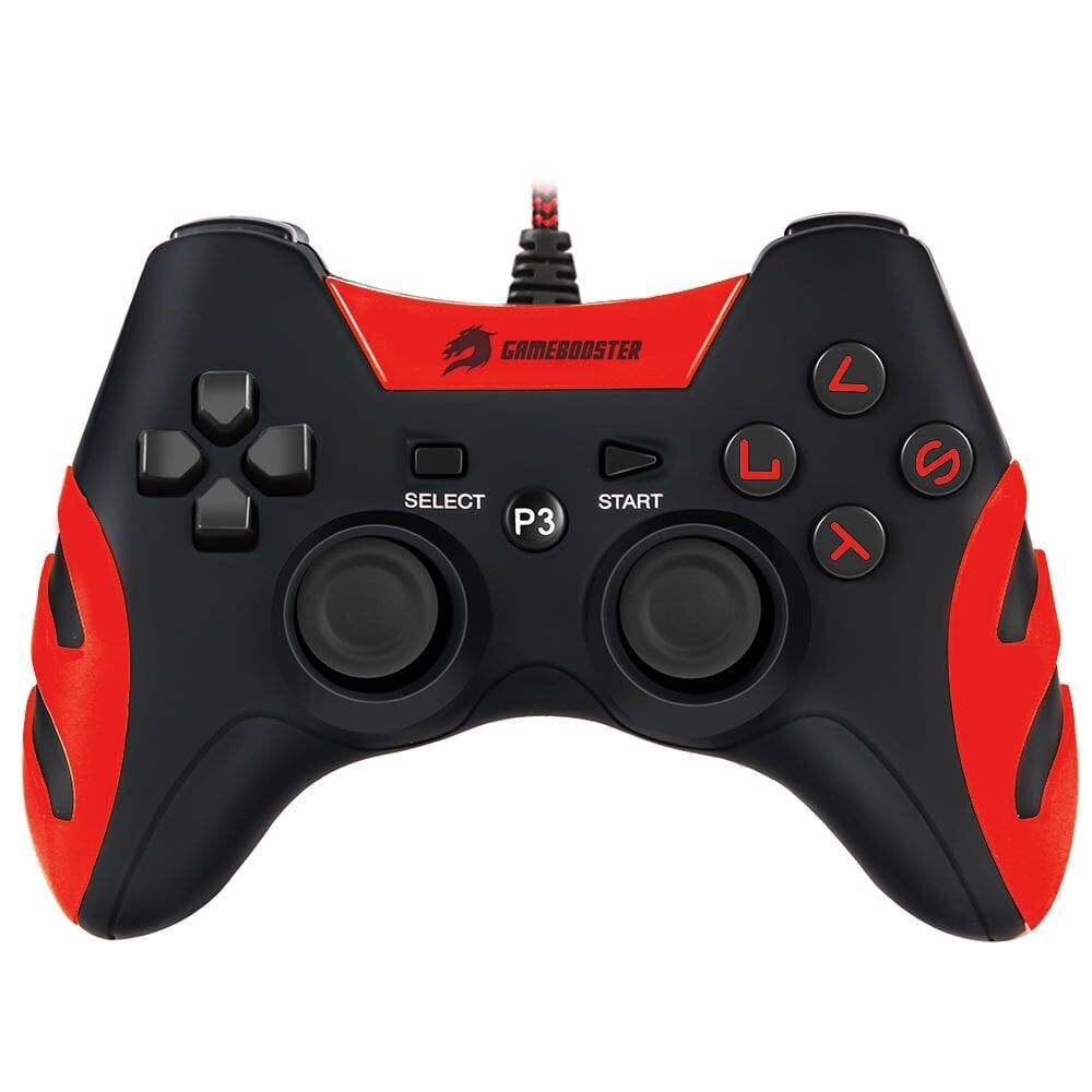 GameBooster GB-J54R PS3 / PC Uyumlu Kırmızı Kablolu Dualshock Titreşimli Gamepad