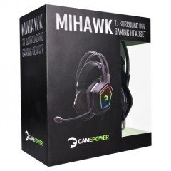 Gamepower Mihawk RGB Işık 7.1 Surround Titreşimli Kulak Üstü Oyuncu Kulaklığı Siyah